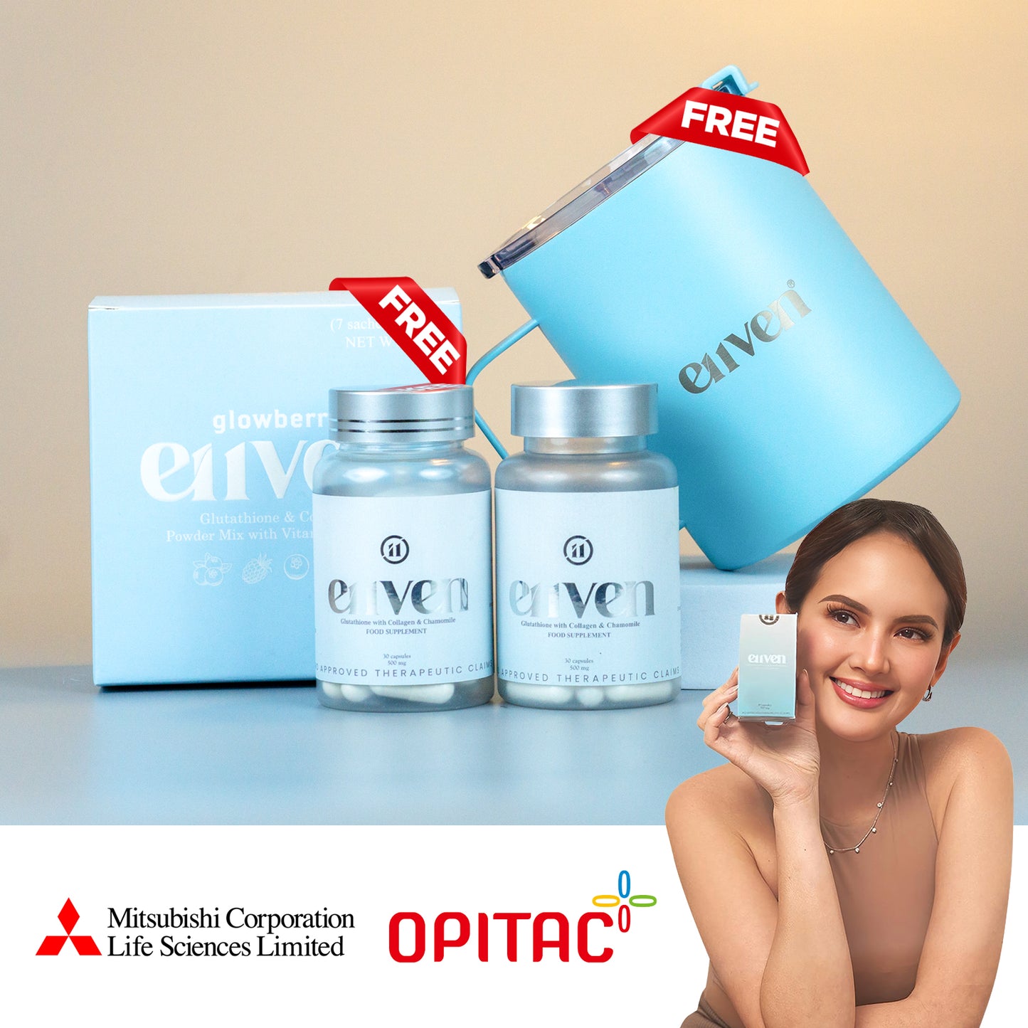 E11ven Opitac™ Glutathione 500mg - Japan Glutathione 30s w/ Chamomile Extract