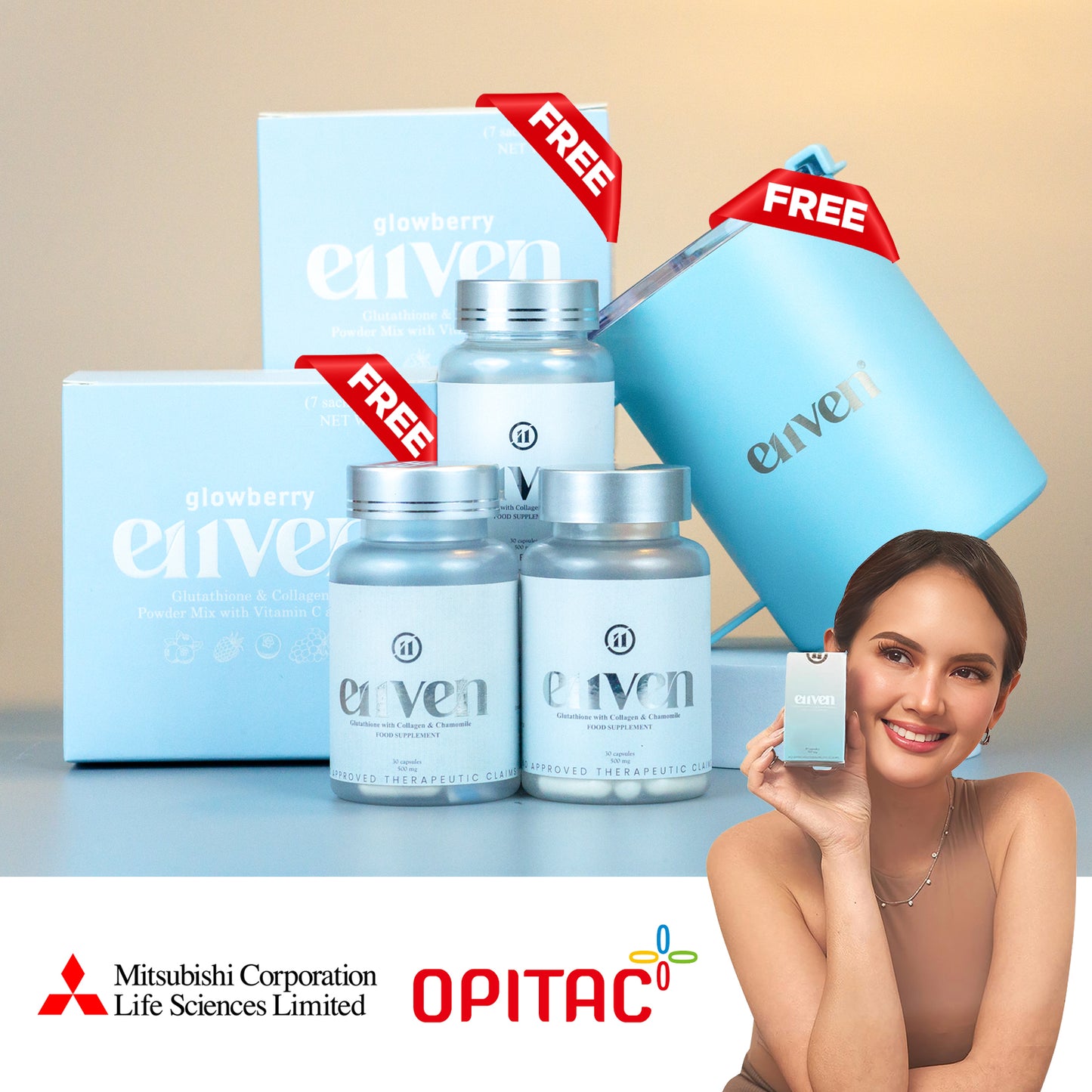 E11ven Opitac™ Glutathione 500mg - Japan Glutathione 30s w/ Chamomile Extract