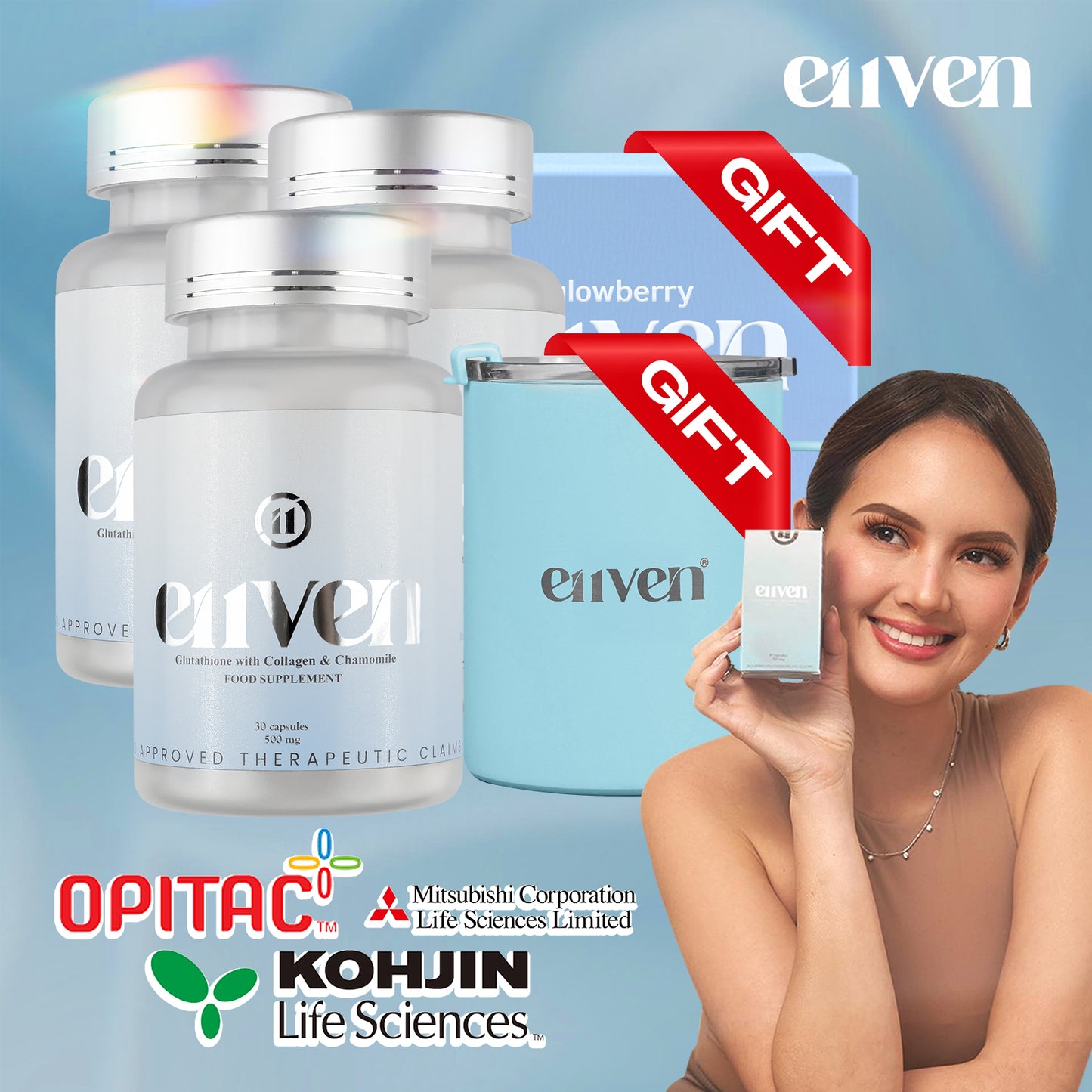 E11ven Opitac™ Glutathione 500mg - Japan Glutathione 30s w/ Chamomile Extract