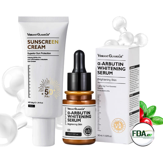 VIBRANT GLAMOUR α-Arbutin Whitening Serum & VG Sunscreen