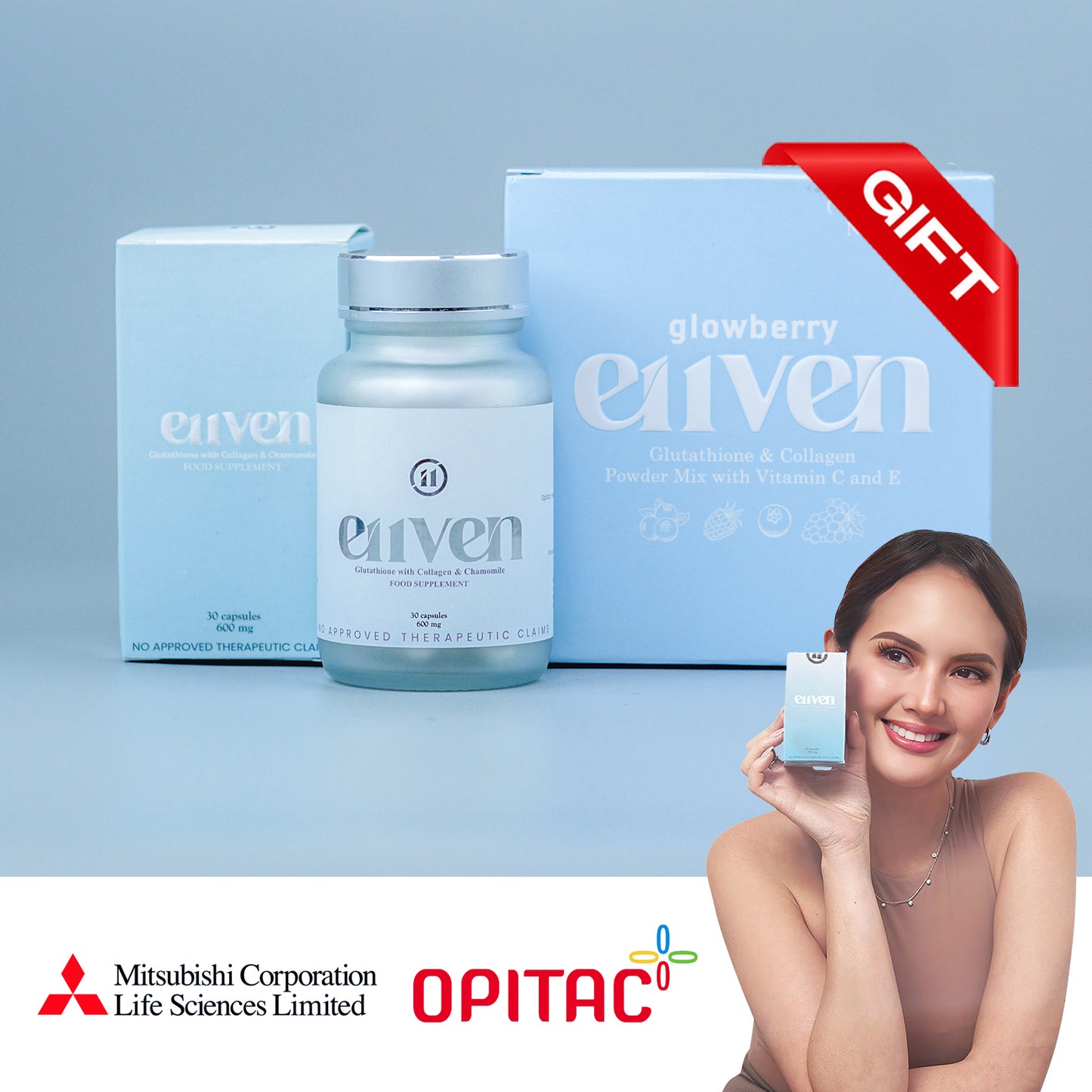 [11.11 PROMO] E11VEN Opitac Glutathione  - 500mg Opitac™ Glutathione + FREE GLOWBERRY