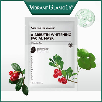 VIBRANT GLAMOUR α-Arbutin Whitening Facial Mask Instant Brightening Hydrating Niacinamide
