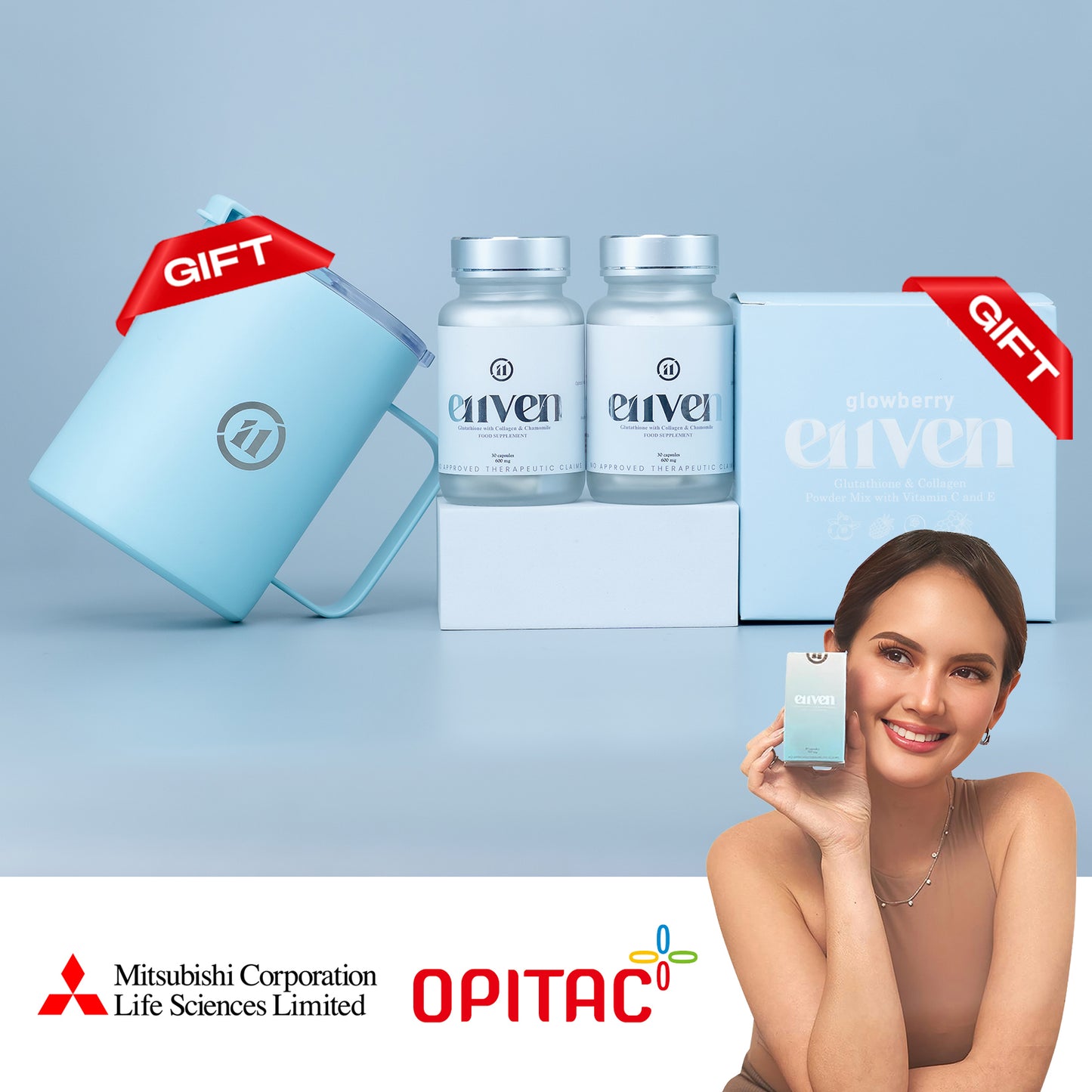 [11.11 PROMO] E11VEN Opitac Glutathione  - 500mg Opitac™ Glutathione + FREE GLOWBERRY