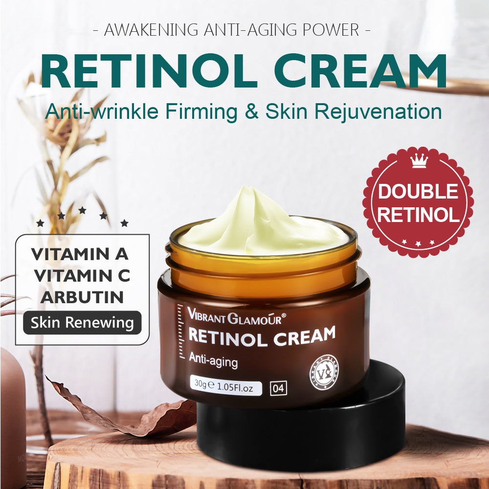 VIBRANT GLAMOUR FDA Natural Retinol Cream Face Anti-Aging Wrinkles Anti-Freckles Moisturizer 30g