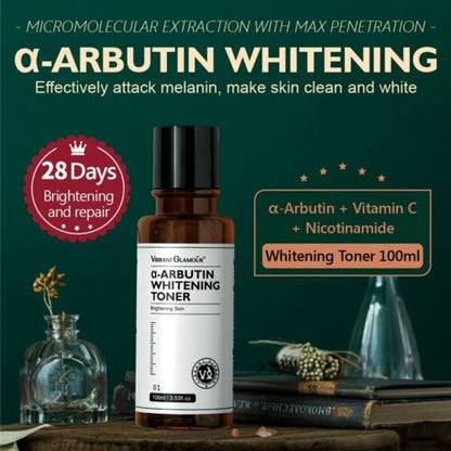VIBRANT GLAMOUR α-Arbutin Whitening Toner Niacinamide Reduce Dark Spots Freckles Pigmentation Facial Moisturizer 100ml