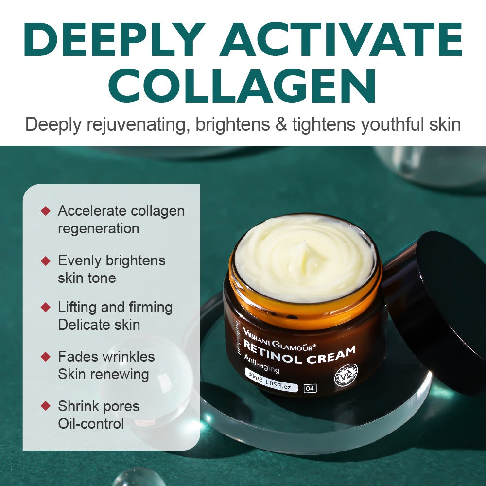 VIBRANT GLAMOUR FDA Natural Retinol Cream Face Anti-Aging Wrinkles Anti-Freckles Moisturizer 30g