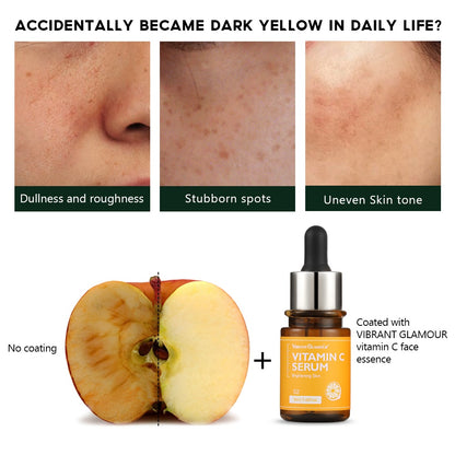 VIBRANT GLAMOUR FDA Vitamin C Whitening Face Cream + Face Serum Sets Fading Dark Spot Freckles Brightening VC Essence
