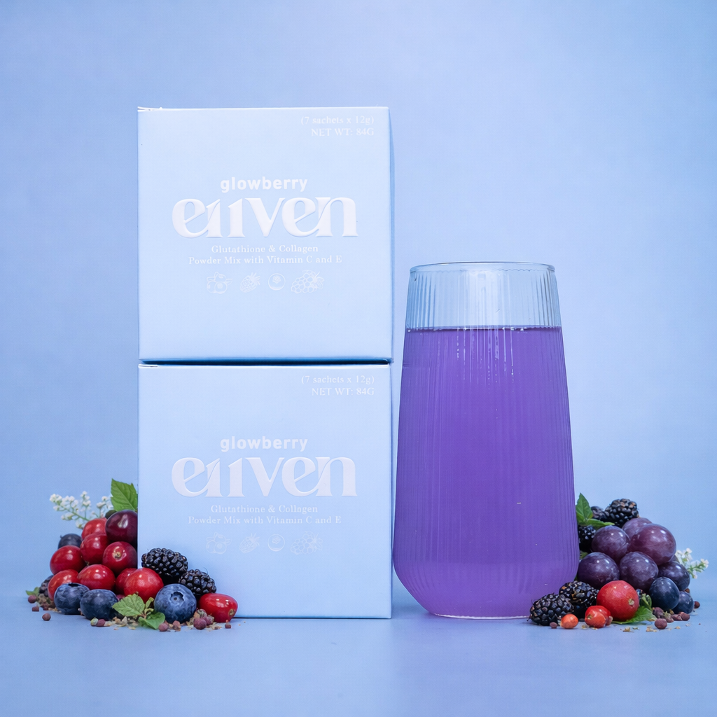 E11VEN Glowberry - Collagen with Berry Extracts, Opitac Glutathione and Vit C&E Drink 7 sachets | 12,000mg/sachet