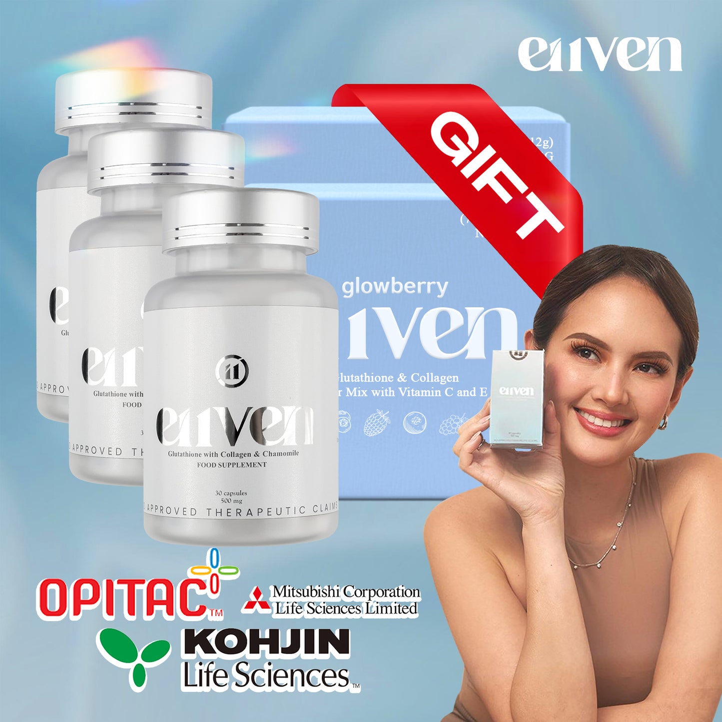 E11ven Opitac™ Glutathione 500mg - Japan Glutathione 30s w/ Chamomile Extract