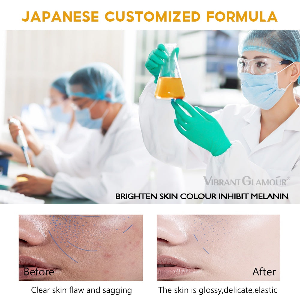 VIBRANT GLAMOUR FDA Vitamin C Whitening Face Cream + Face Serum Sets Fading Dark Spot Freckles Brightening VC Essence