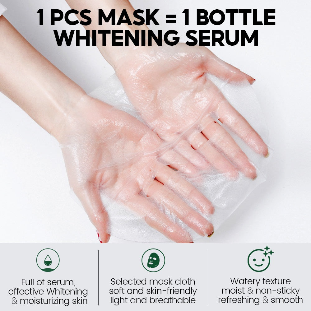 VIBRANT GLAMOUR α-Arbutin Whitening Facial Mask Instant Brightening Hydrating Niacinamide