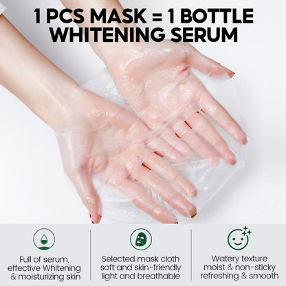 VIBRANT GLAMOUR α-Arbutin Whitening Facial Mask Instant Brightening Hydrating Niacinamide