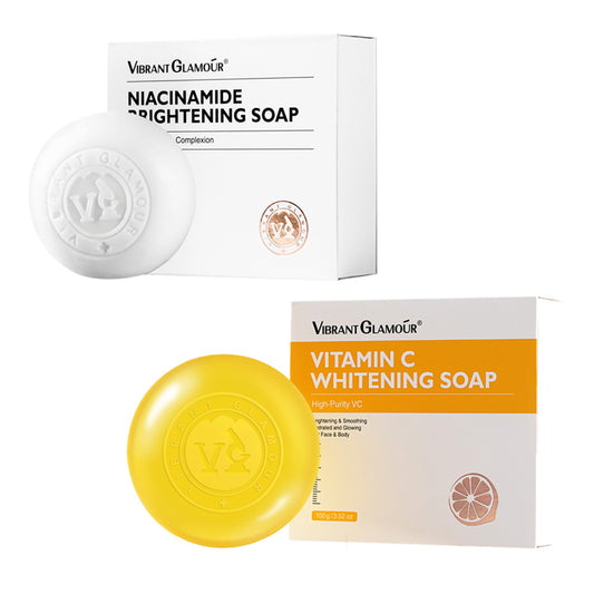 VIBRANT GLAMOUR Niacinamide & Vitamin C Soap Deep Cleansing Exfoliator Brightening Facial Cleanser Body Wash Bath Soap
