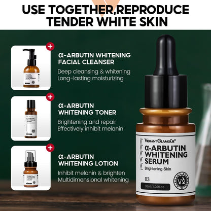 VIBRANT GLAMOUR α-Arbutin & Vitamin C (Day & Night Set) - α-Arbutin Serum & Lotion + Vitamin C Cream & Serum