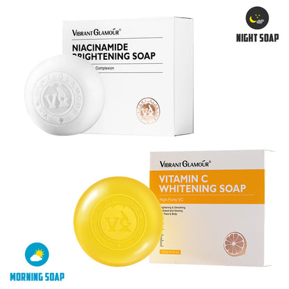 VIBRANT GLAMOUR Niacinamide & Vitamin C Soap Deep Cleansing Exfoliator Brightening Facial Cleanser Body Wash Bath Soap