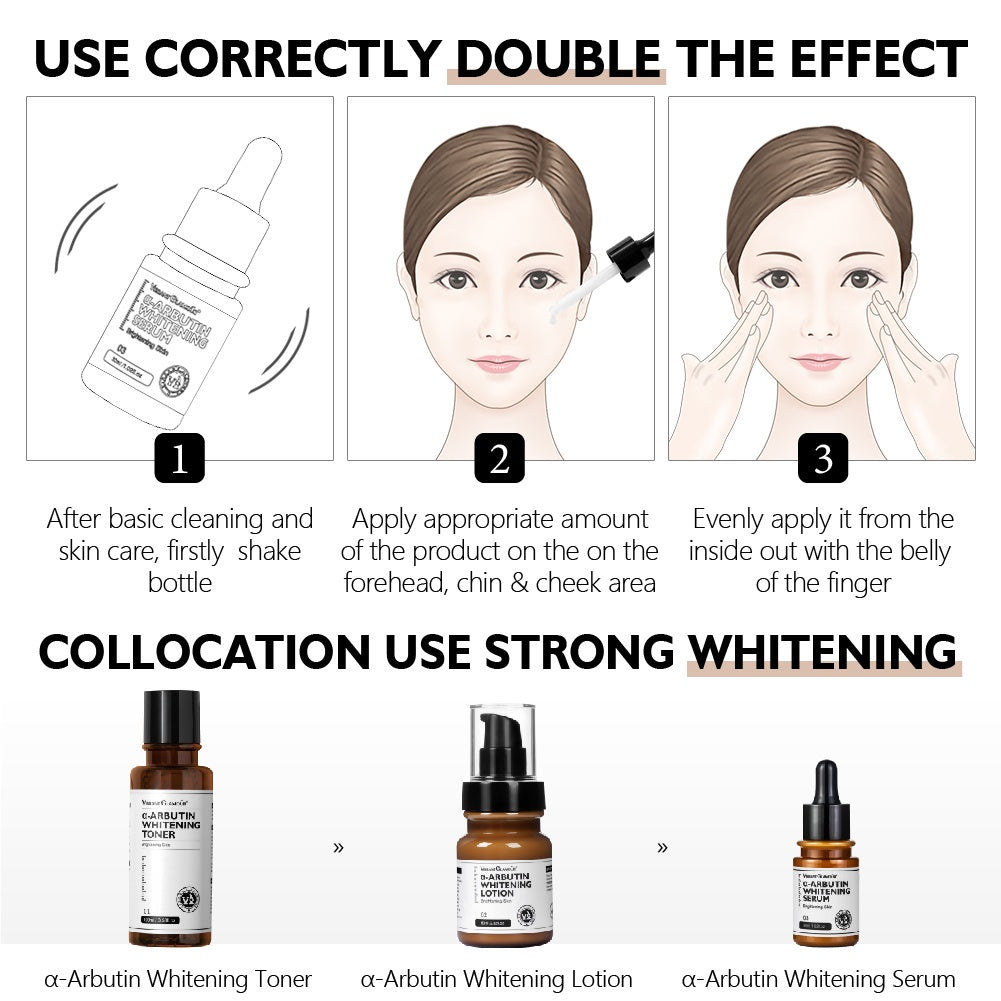 VIBRANT GLAMOUR α-Arbutin Whitening Toner Niacinamide Reduce Dark Spots Freckles Pigmentation Facial Moisturizer 100ml