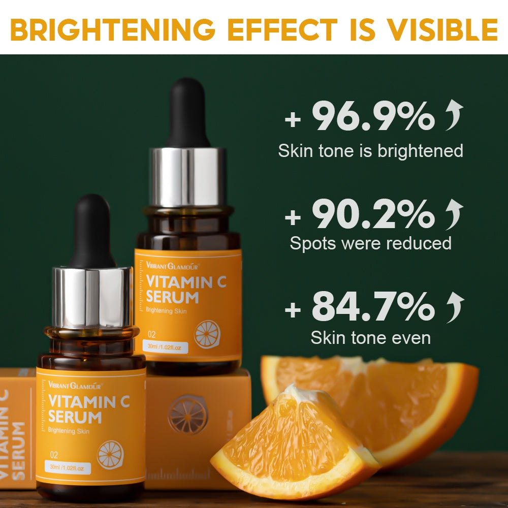 VIBRANT GLAMOUR FDA Natural Vitamin C Face Serum Brightening Whitening Skin Fade Dark Spot Smooth Fine Lines