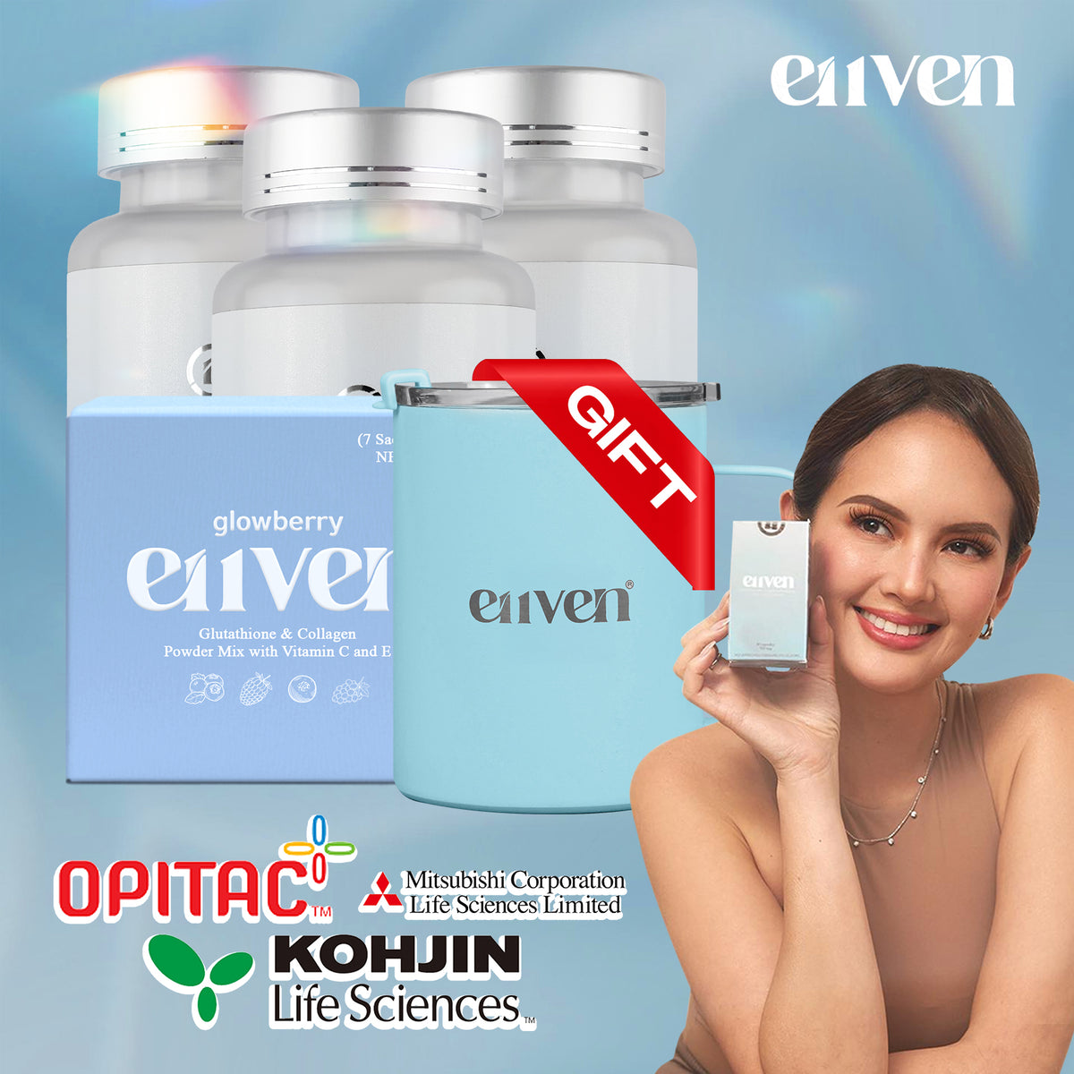 kohjin glutathione philippines E11VEN Opitac™ 500mg KOJIC with GLUTA Mold and Biotoxin Recovery DropIn Packaging:125 mL Amber Bottle