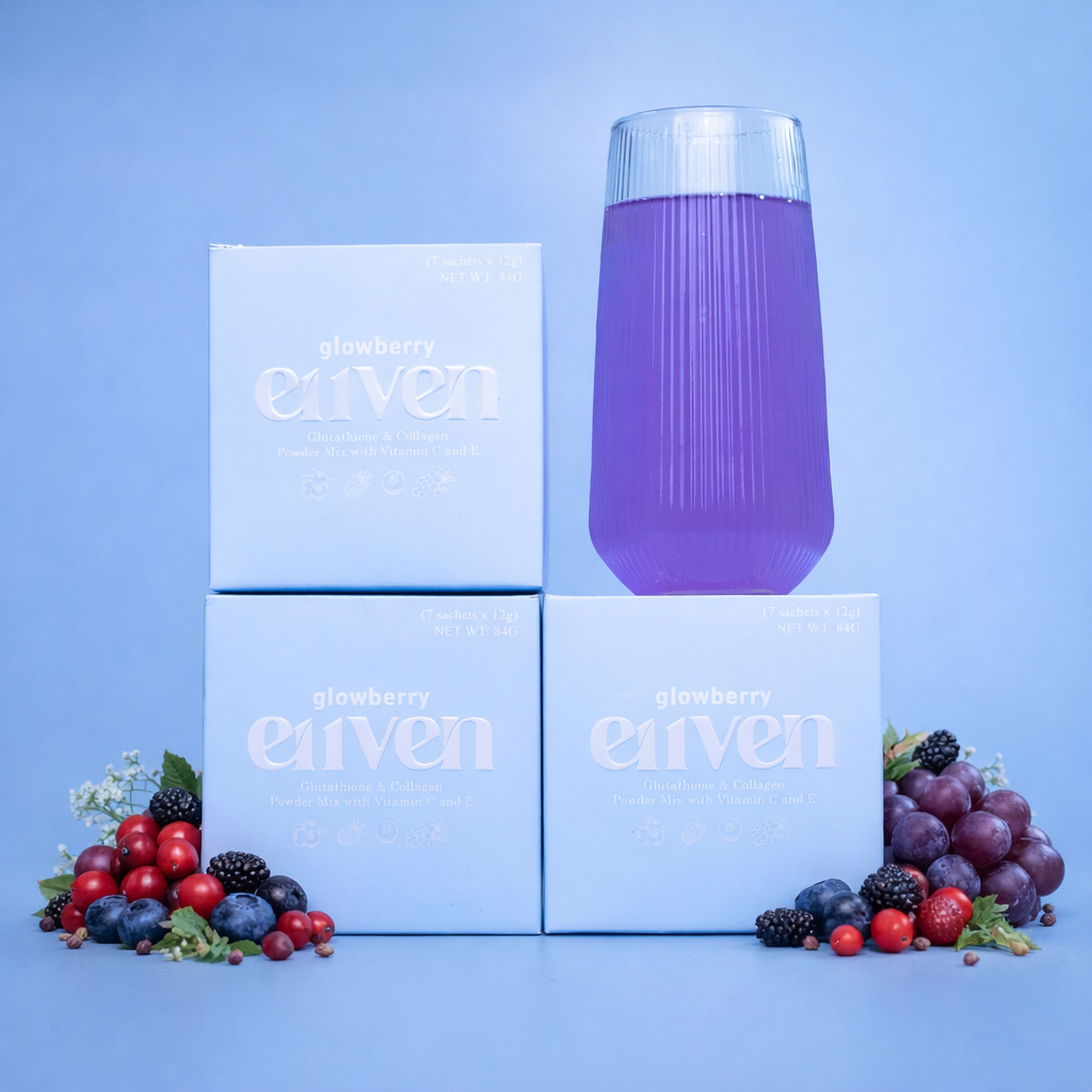 E11VEN Glowberry - Collagen with Berry Extracts, Opitac Glutathione and Vit C&E Drink 7 sachets | 12,000mg/sachet