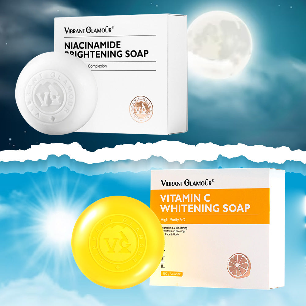 VIBRANT GLAMOUR Niacinamide & Vitamin C Soap Deep Cleansing Exfoliator Brightening Facial Cleanser Body Wash Bath Soap