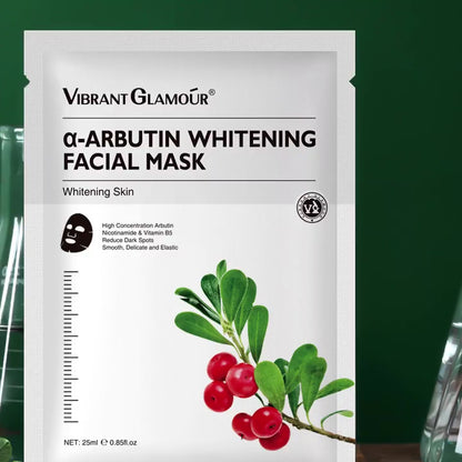 VIBRANT GLAMOUR α-Arbutin Whitening Facial Mask Instant Brightening Hydrating Niacinamide
