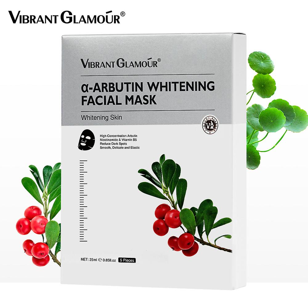 VIBRANT GLAMOUR α-Arbutin Whitening Facial Mask Instant Brightening Hydrating Niacinamide