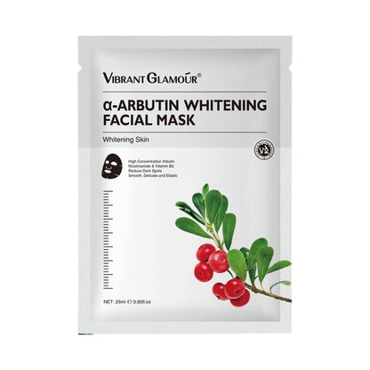 VIBRANT GLAMOUR α-Arbutin Whitening Facial Mask Instant Brightening Hydrating Niacinamide